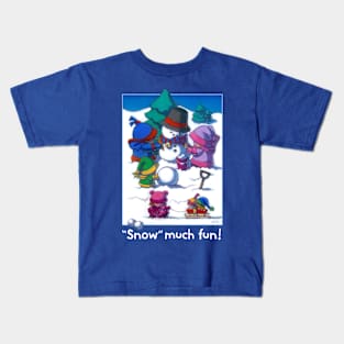 "Snow" Much Fun! White Text Kids T-Shirt